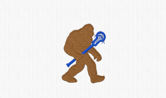 Bigfoot with Lacrosse Stick: A Playful Embroidery Gem