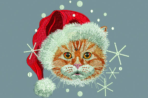 Cat with Santa Hat: A Festive Embroidery Review