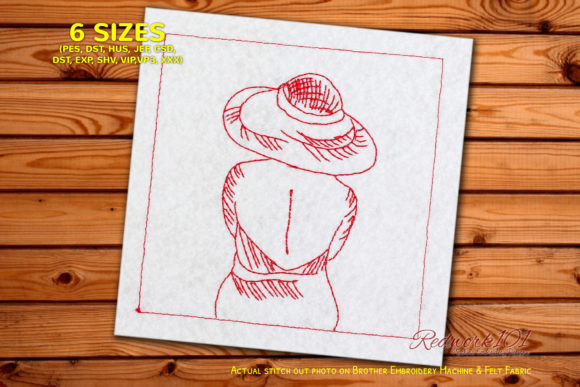 Review: Girl with Hat Looking Away Redwork Design